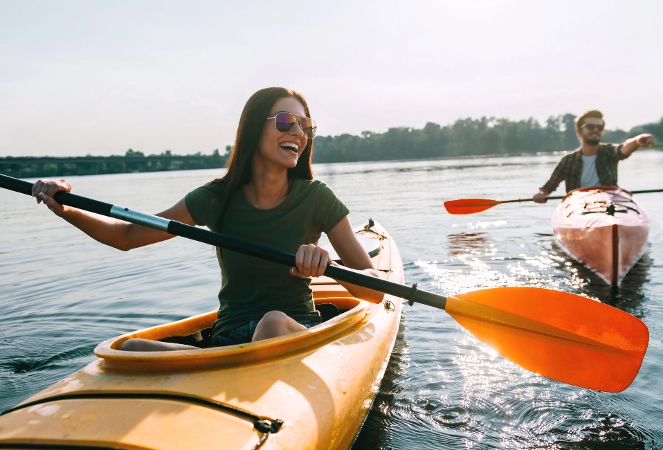 Couple doing kayak