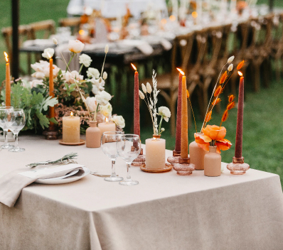 Dining table ready to eat