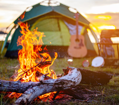 Fire guitar camping