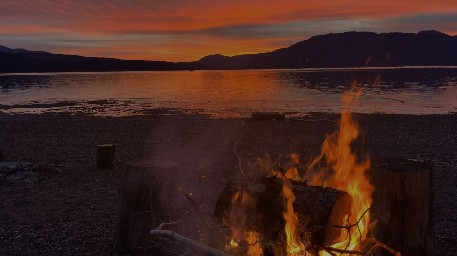 Fire in camping lot