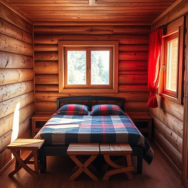Interior bedroom of a cabin