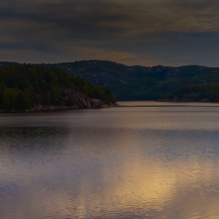 Lake during sunset