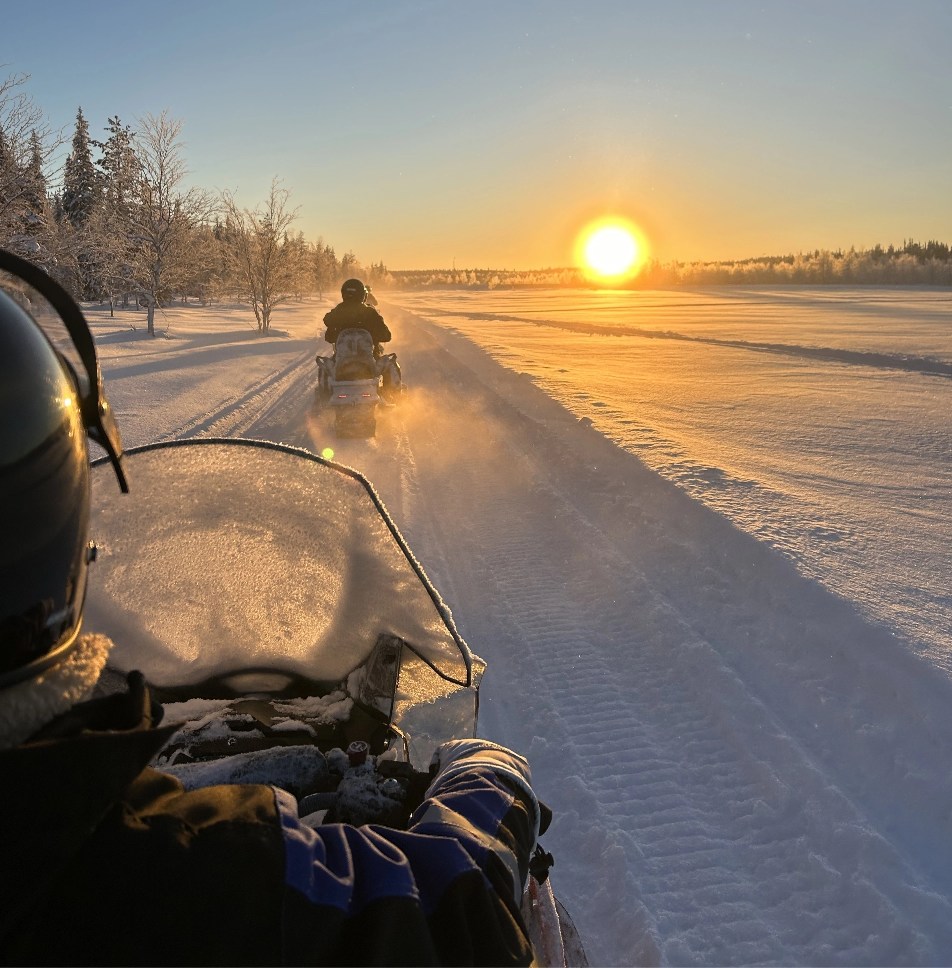 Snow mobile tour group