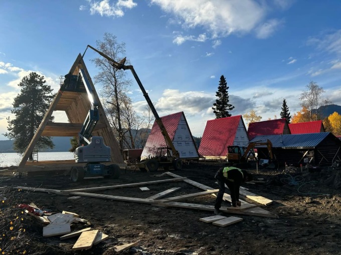 Cabins being built at the resort