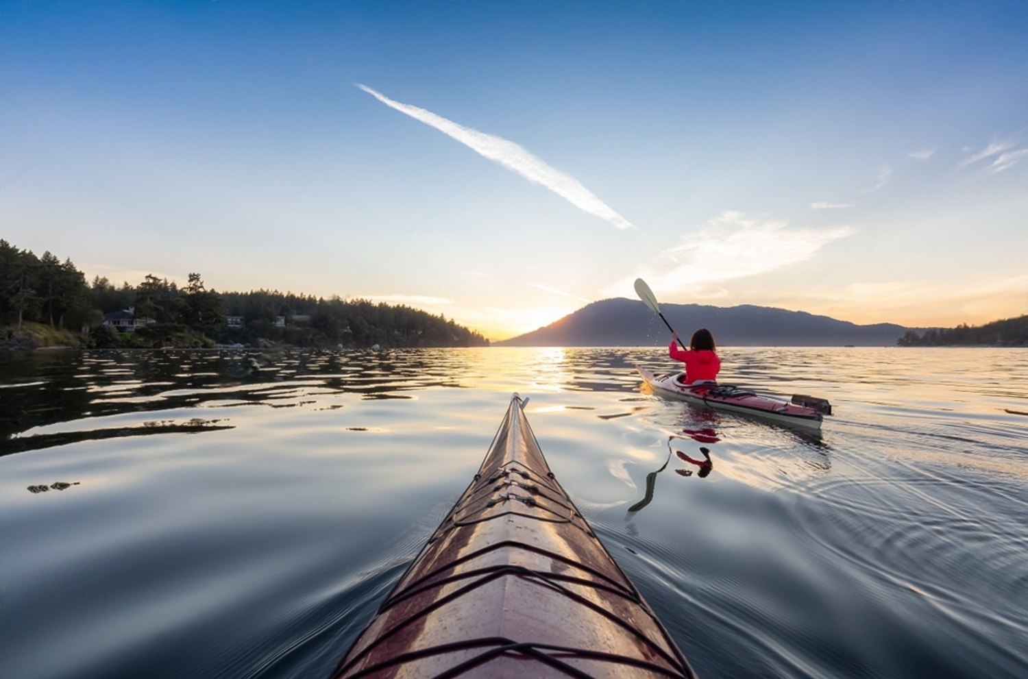 People doing kayak sunset