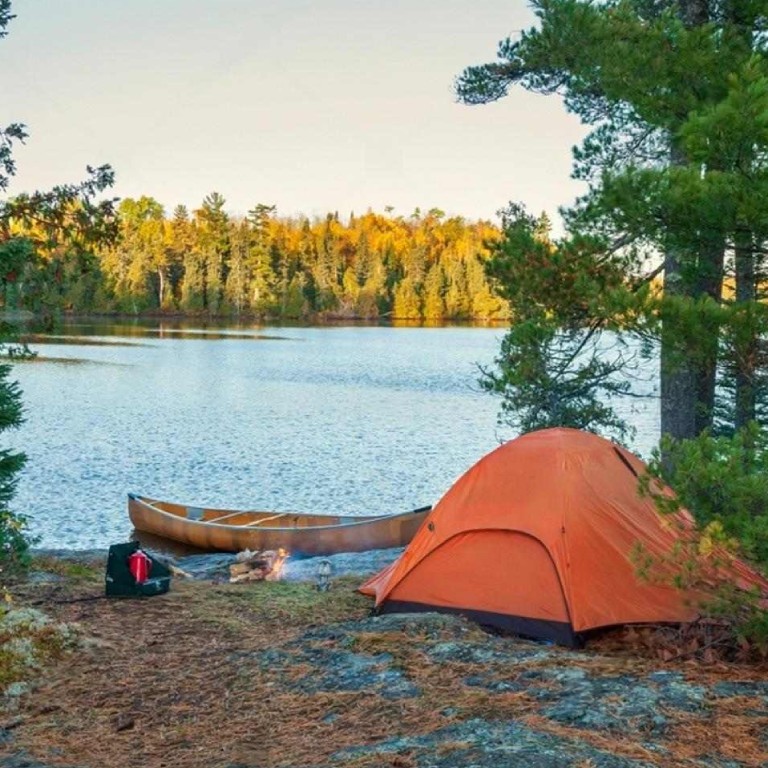 Tenting campsite morning