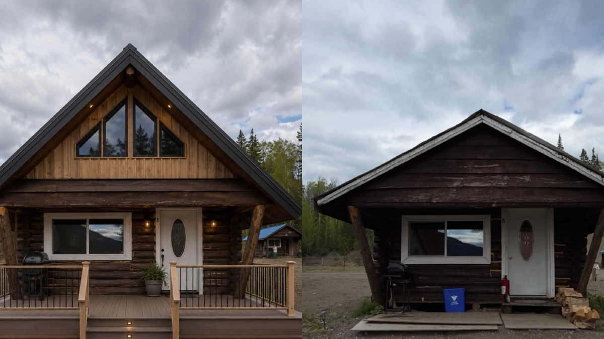 Vintage cabins outside
